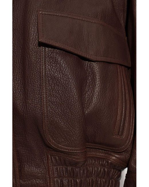 Rohe Brown Flap Pocket Leather Jacket
