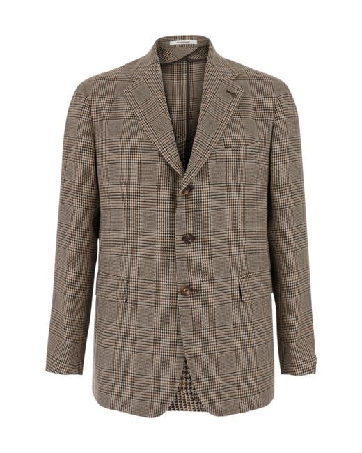 Tagliatore Brown Single-Breasted Blazer for men