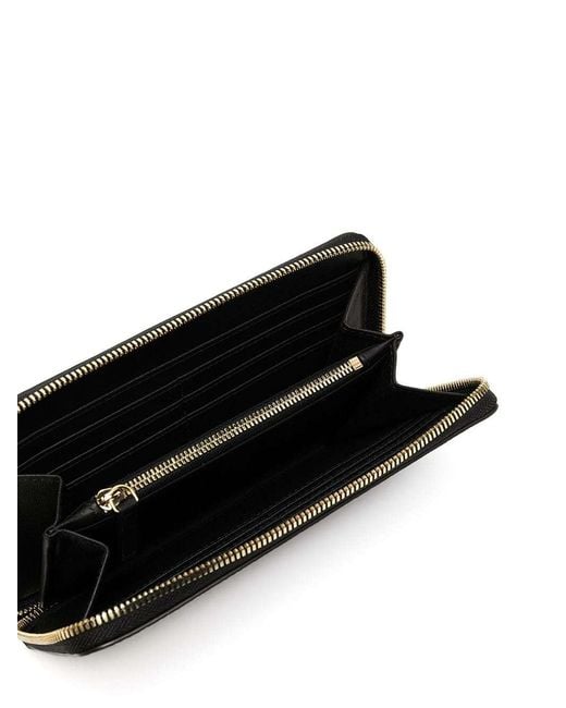 Emporio Armani Black Zipped Leather Purse