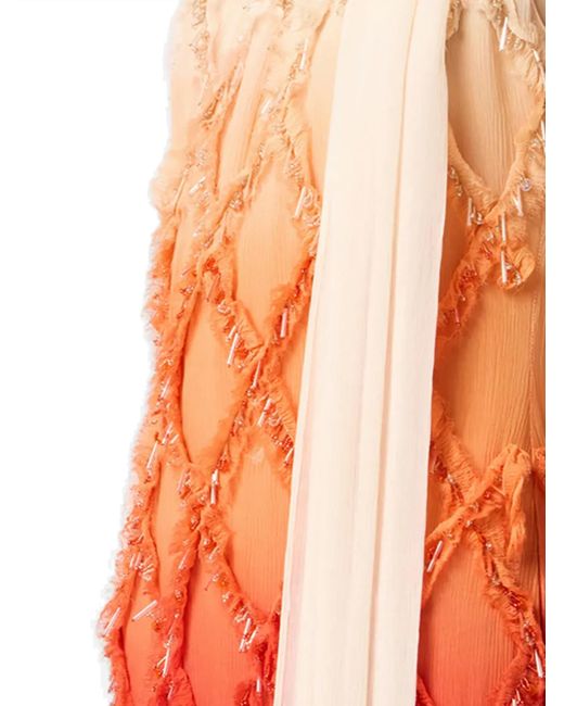 Blumarine Red Beaded Fringe Mini Dress