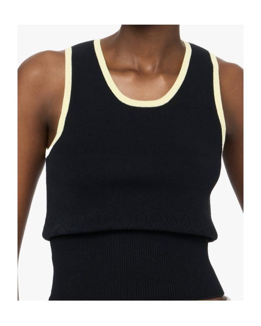 J.W. Anderson Blue Jw Anderson Contarsted-Trim Ribbed Tank Top