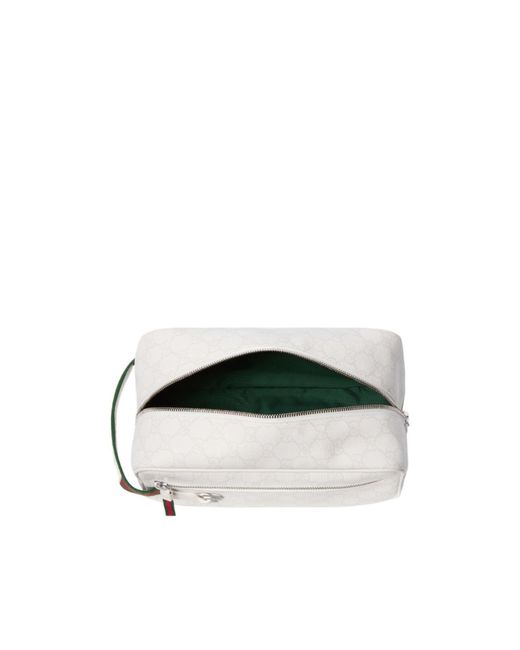 Gucci White Medium Gg Toiletry Case