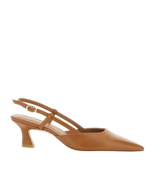Stuart Weitzman Brown Pointed High Heel Sandals