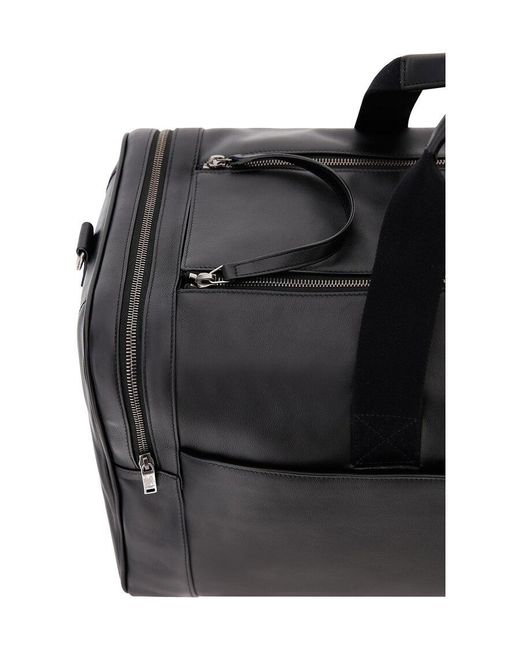 Saint Laurent Black Leather Holdall for men