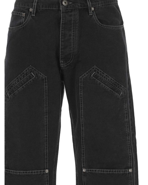 Off-White c/o Virgil Abloh Black Button Detailed Straight Leg Pants for men
