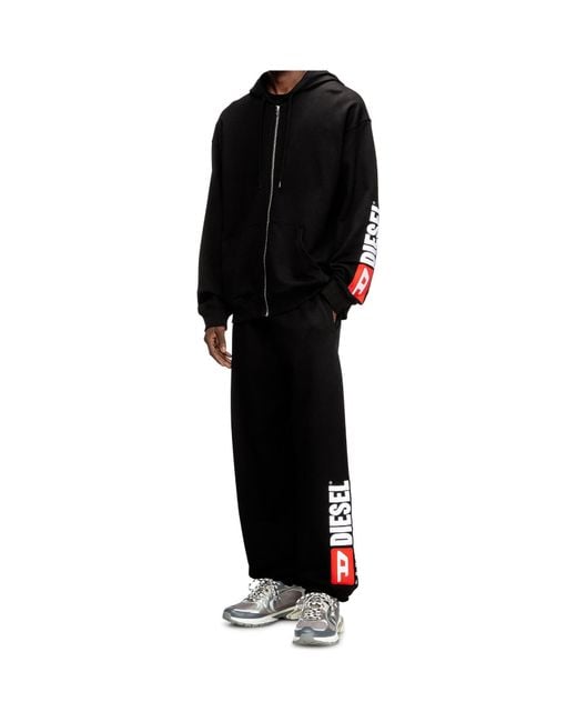 DIESEL Black Boxt-Zip-Hood-Div Hoodie for men
