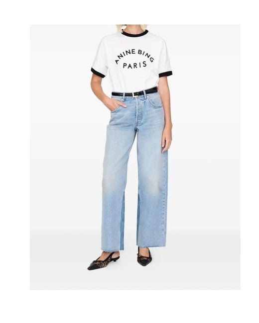 Anine Bing White Jaylin Tee Paris