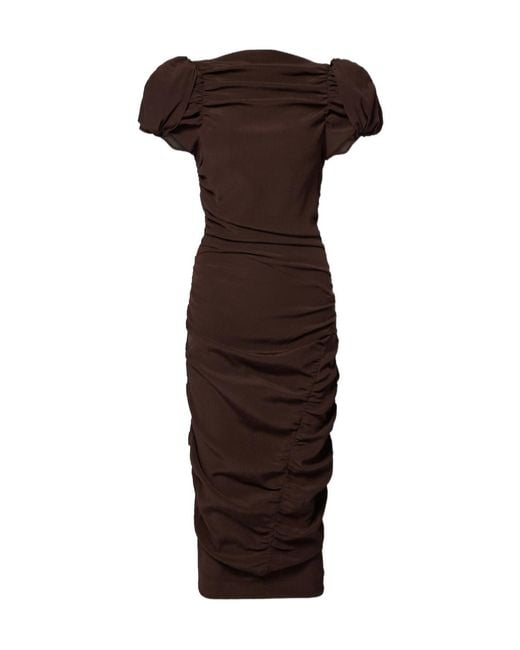 Magda Butrym Brown Short Sleeve Dress