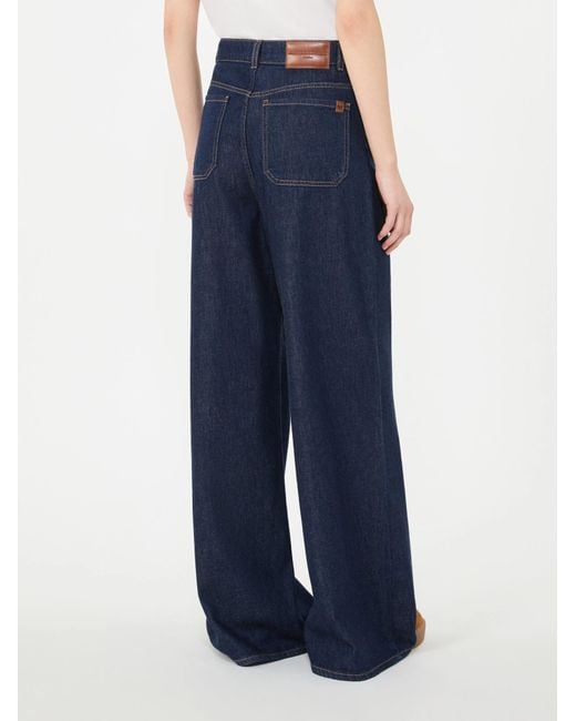 Weekend by Maxmara Blue Five-Pockets Wide-Leg Jeans
