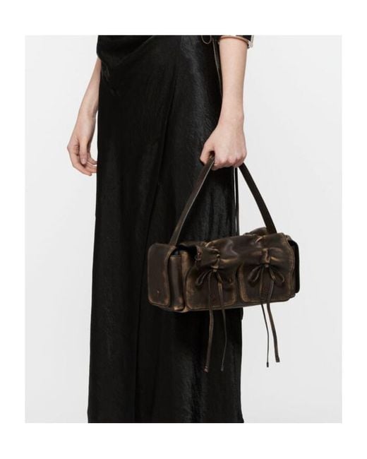 Acne Black Multipocket Logo-Embossed Shoulder Bag