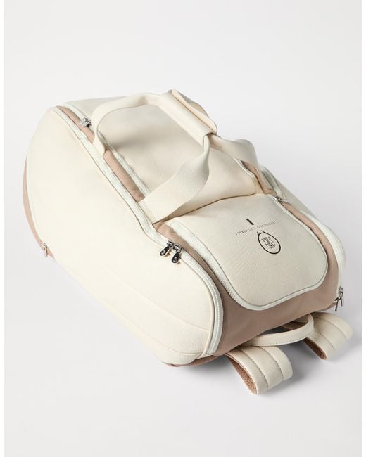 Brunello Cucinelli White Zipper Tennis Bag for men