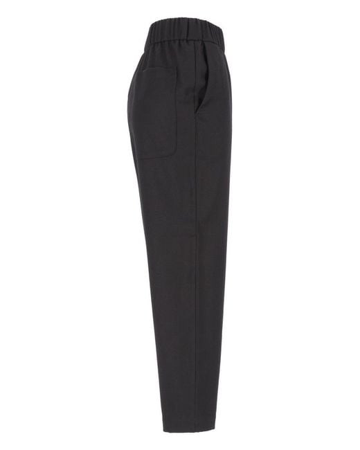 Barena Black Jole Elastic-Waist Pants