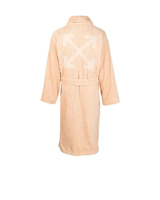 Off-White c/o Virgil Abloh White Belted Long-Sleeved Bathrobe