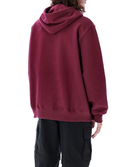 The North Face Red Logo Printed Drawstring Hoodie for men