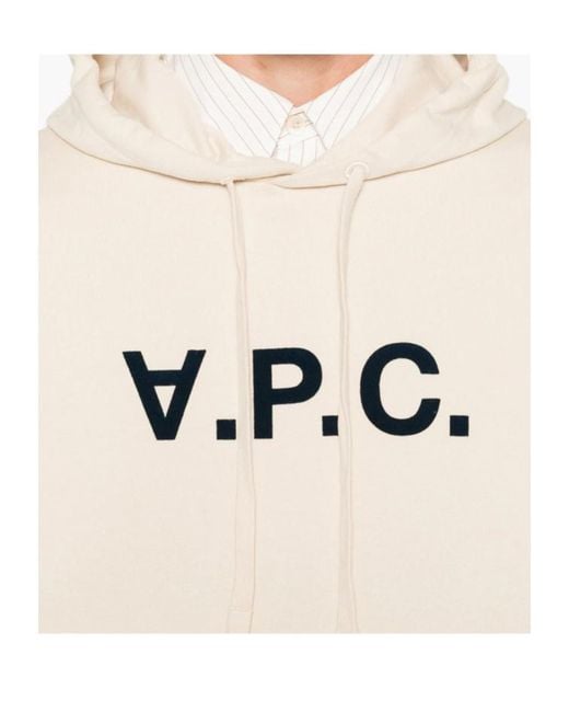 A.P.C. Natural Logo-Print Hoodie for men