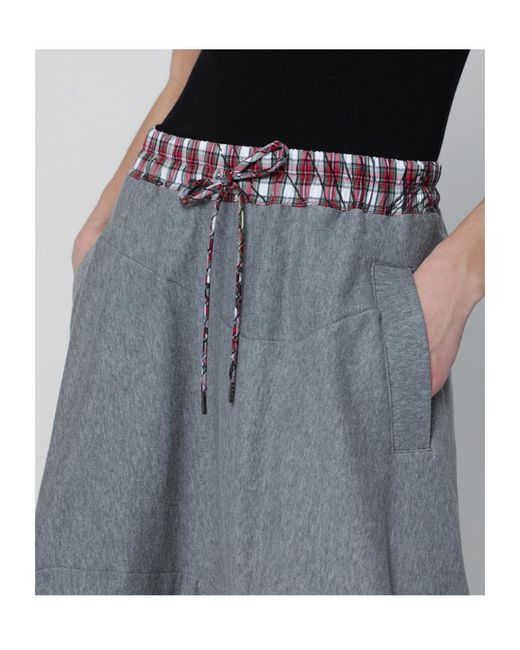 Vivienne Westwood Gray Elastic Waistband Midi Skirt