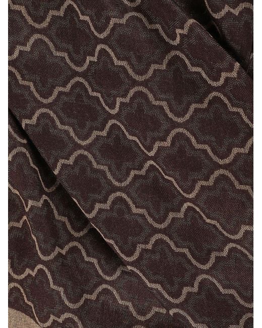Emporio Armani White Geometric Pattern Scarf for men