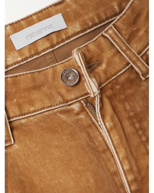 Rabanne Brown Contrast-Stitching Straight Trousers