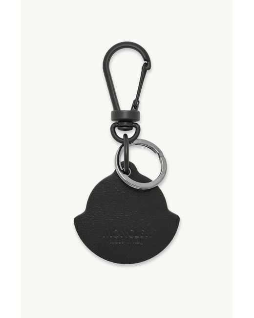 Moncler Black Logo-Pendant Keychain for men