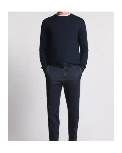 Fay Blue Round-Neck Jumper for men