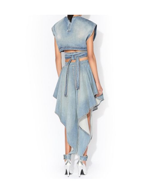 Alaïa Blue Japanese Denim Open-Leg Jeans