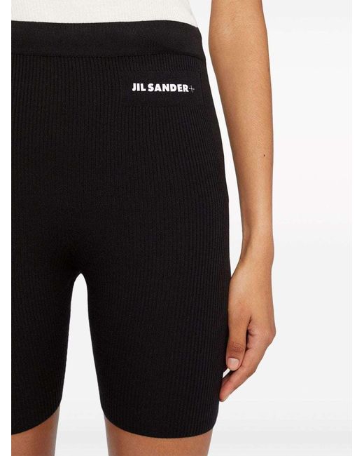 Jil Sander Black Logo-Print Compression Shorts