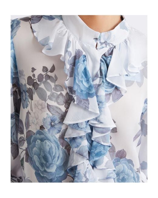 Marella Blue Ruched Georgette Shirt