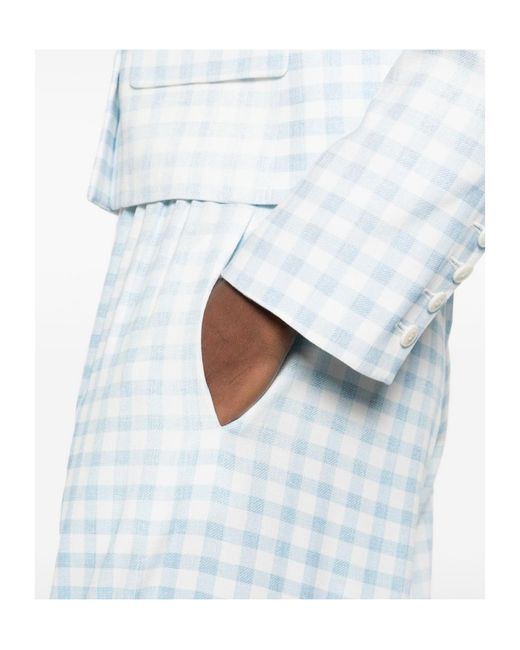 Ermanno Scervino White Gingham Wide-Leg Pants