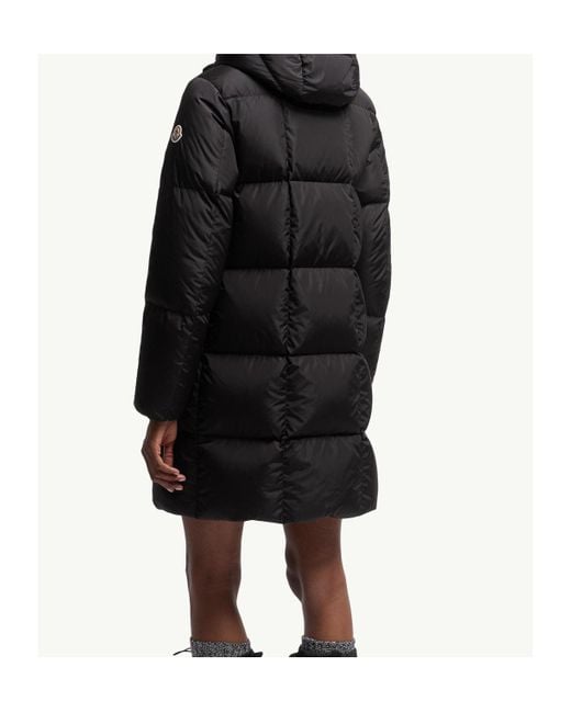 Moncler Black Logo Patch Quilted Hooded Jacket