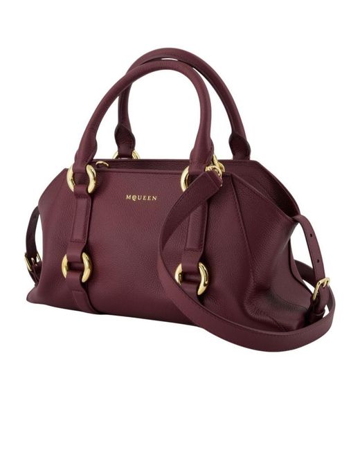 McQueen Purple Farringdon Small Tote Bag