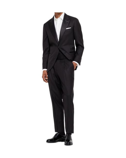 Brunello Cucinelli Black Single-Breasted Wool Suit for men