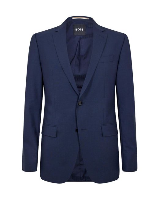 Boss Blue Single-Breasted Blazer for men