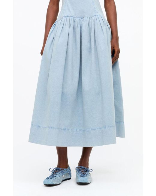 Ganni Blue Lace-Up Ballerinas