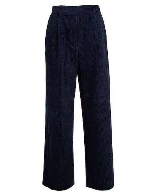 MAX&Co. Blue High-Waisted Corduroy Wide-Leg Trousers
