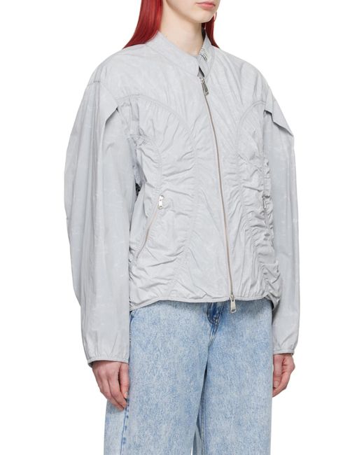 Adererror Gray Pleated Pilot Jacket for men
