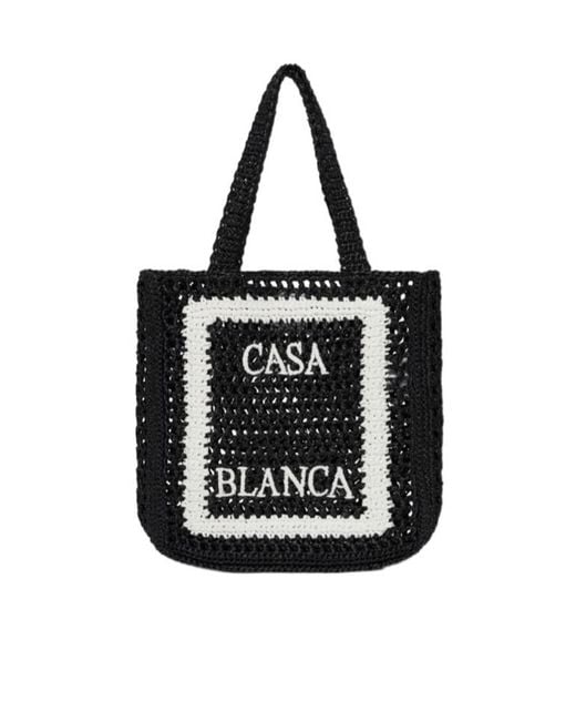 Casablanca Black Logo Detailed Top Handle Bag for men