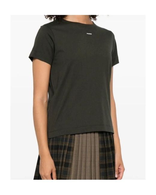 Pinko Green Short-Sleeve Cotton Top