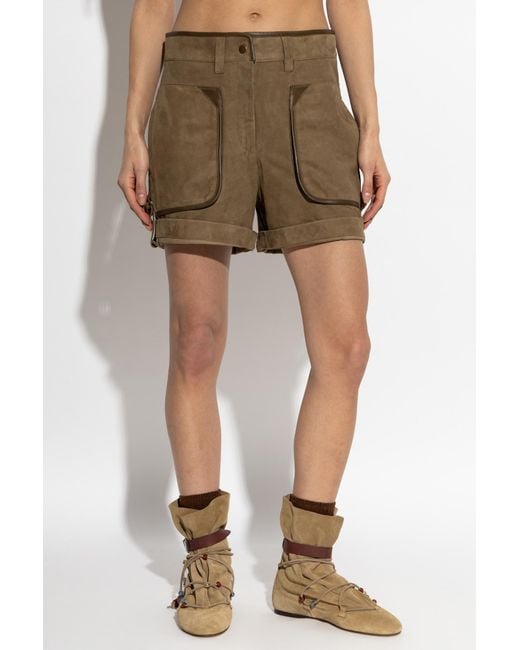 Isabel Marant Green Marline Belted Bermuda Shorts