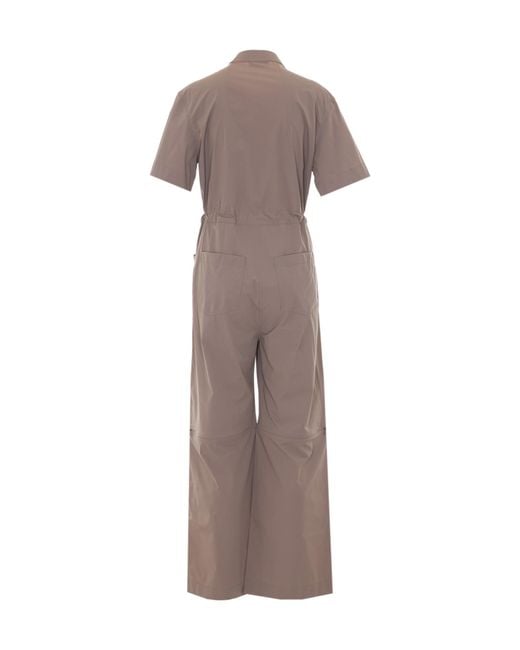 Herno Brown Drawstring Jumpsuit