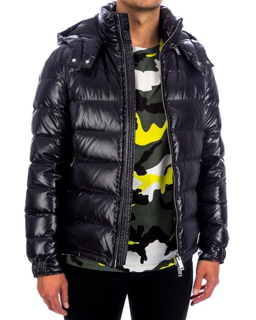 Valentino Blue Logo Patch Hooded Jacket for men