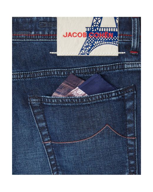 Jacob Cohen Blue Belt-Loop Jeans for men