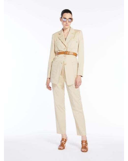 Max Mara Natural Single-Breasted Long-Sleeved Blazer