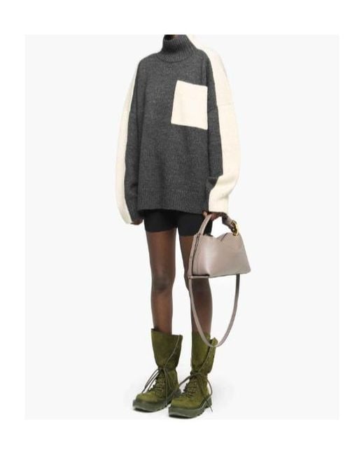 J.W. Anderson Gray Jw Anderson Panelled High-Neck Long-Sleeved Jumper