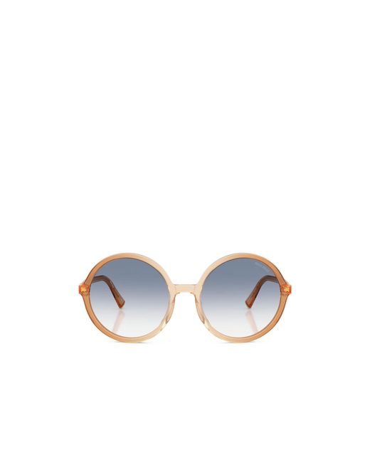 Miu Miu Blue Eyewear Round Frame Sunglasses