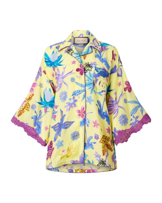 Gucci Multicolor Collared Printed Shirt