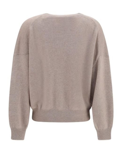 Lisa Yang Brown Veira Ribbed Knit Sweater