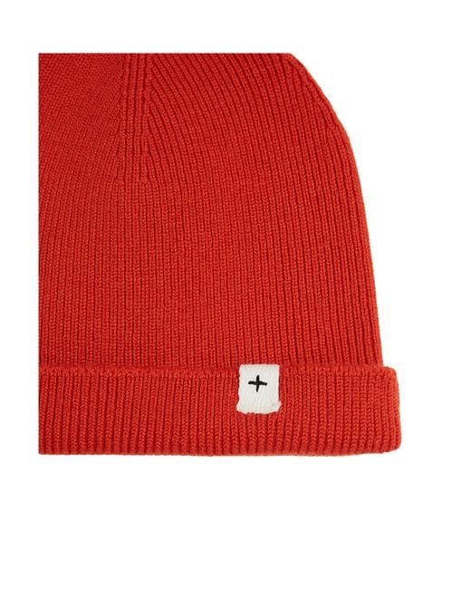 Jil Sander Red Fine Knit Beanie for men