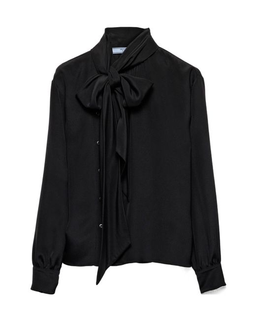 Prada Black Marocain Shirt