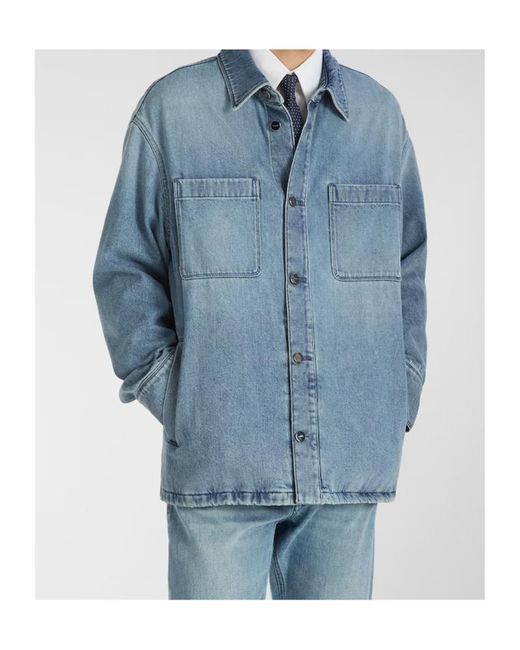 Fendi Light Denim Shirt in Blue for Men | Lyst