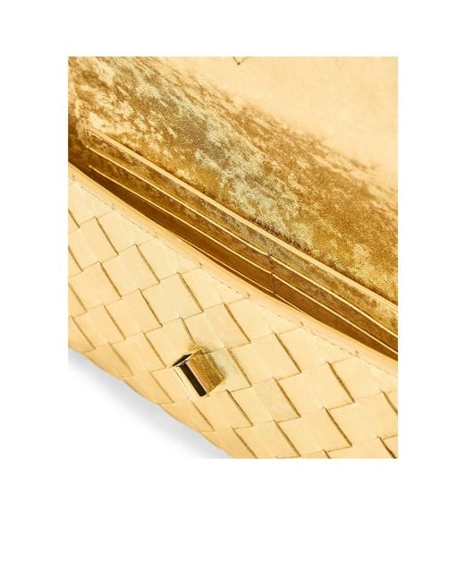 Bottega Veneta Metallic Woven Leather Clutch